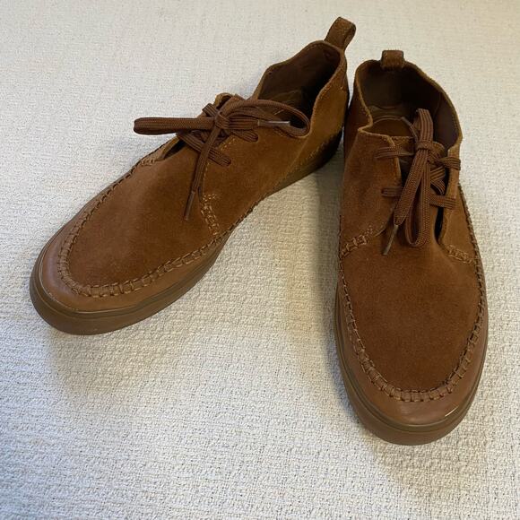 Clarks Tan Suede Leather Men’s Moccasin Casual Lace Up Shoes Comfortable 9.5 - Picture 6 of 9